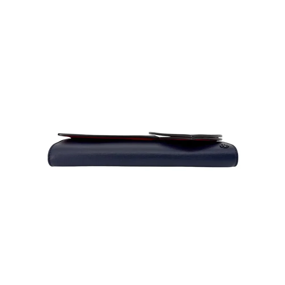 TORY BURCH Leather Heart Clutch in Tory Navy - Picture 5 of 12